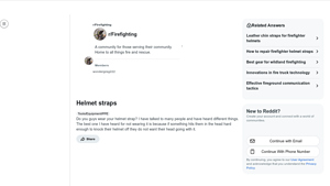 Reddit - Helmet Straps for Firefighting