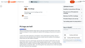 Reddit - PU Bags Review