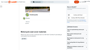 Reddit - Motorcycle Seat Recovery Materials