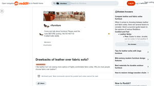 Reddit - Leather Sofa Drawbacks