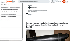 Reddit - Custom Leather Backpack
