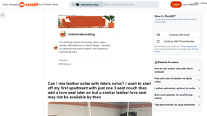 Reddit - Mixing Leather and Fabric Sofas