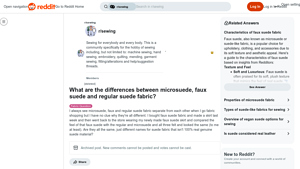 Fabric Types - Microsuede, Faux Suede & Suede