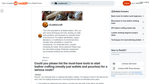 Reddit - Essential Leatherworking Tools