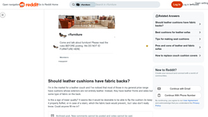 Reddit - Leather Cushions Explained