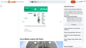 Reddit - Cricut-Made Leather Hat Patch