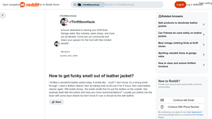 Reddit - Leather Jacket Odor Removal Tips