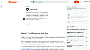 Reddit - Custom Vinyl Motorcycle Seat Cover