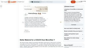 Reddit - Couch Material Recommendations