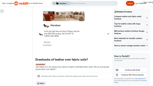 Reddit - Leather Sofas vs. Fabric