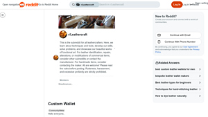 Reddit - Custom Leather Billfold Wallet