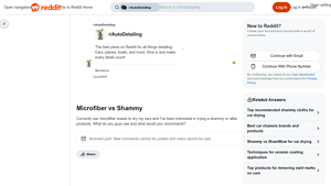 Reddit - Microfiber Towels vs. Shammies