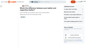 Reddit - Pure vs. Vegan Leather
