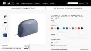 Royce - Compact Cosmetic Makeup Bag