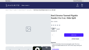 Sailrite - Red Chrome Tanned Pigskin Suede Hide