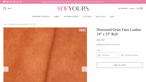 Sew Yours - Distressed Grain Faux Leather Roll