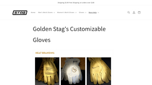 Golden Stag - Customizable Leather Work Gloves