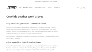 Golden Stag - Cowhide Leather Work Gloves
