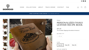 Skinwood Store - Personalized Family Leather Recipe Book