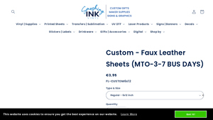 Smashing Ink - Custom Faux Leather Sheets