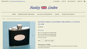Stanley - Engravable Leather Wrapped Flask