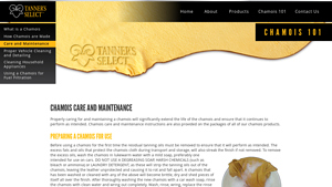 Tanner's Select - Chamois Care Instructions