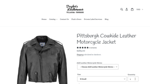 Taylor's Leatherwear - Pittsburgh Cowhide Leather Motorcycle Jacket