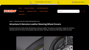 Texas Custom Interior - Alcantara & Genuine Leather Steering Wheel Cover