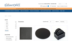 The Elegant Office - Leather Coaster Set Collection