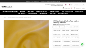 The Home Centric - 54 Wide Mustard Yellow Faux Leather