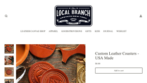The Local Branch - Custom Leather Coasters