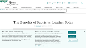 The Spruce - Fabric vs. Leather Sofas