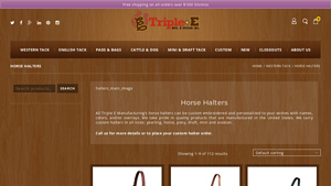 Triple E Manufacturing - Custom Embroidered Horse Halters