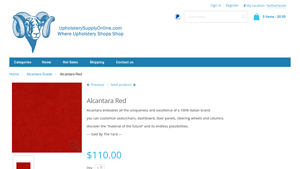 Alcantara - Red Upholstery Fabric