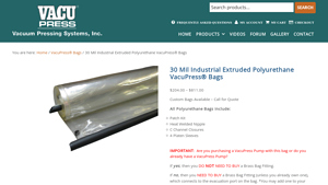 Vacupress - Industrial Extruded Polyurethane Bags