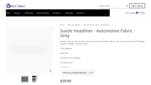 Vogue Fabrics - Suede Headliner