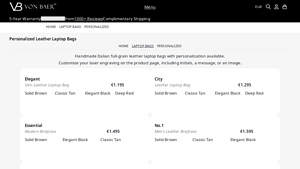 Von Baer - Elegant Slim Leather Laptop Bag