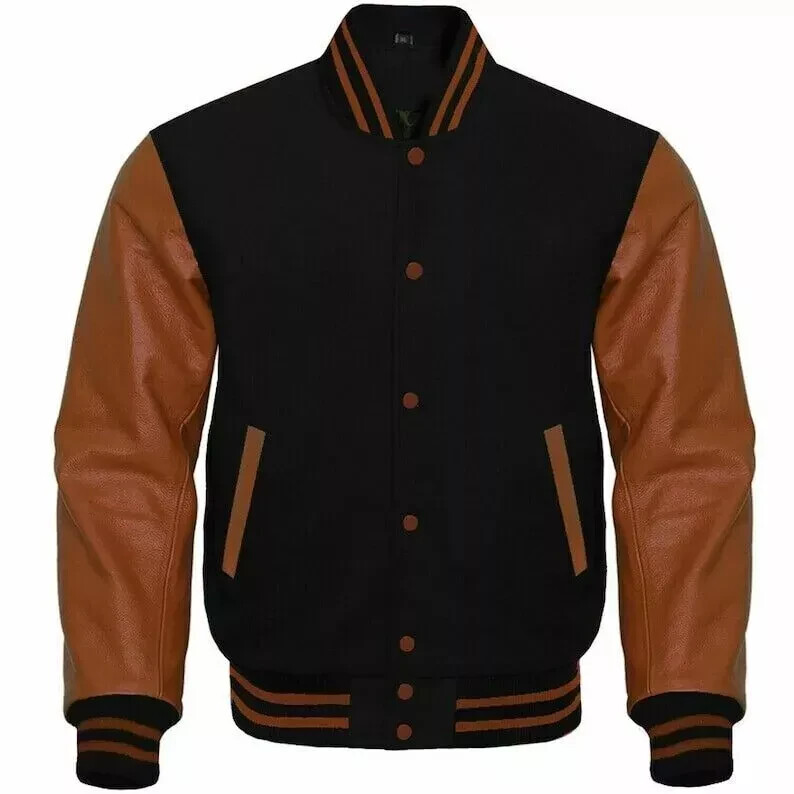 An application scenario or product detail of wholesale varsity jackets with leather sleeves - Image 3