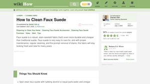 WikiHow - Faux Suede Care Guide