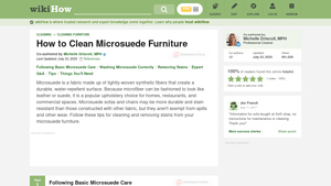 WikiHow - Microsuede Furniture Care Guide