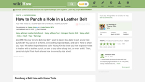 WikiHow - Leather Belt Hole Punching Guide