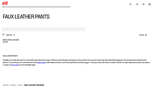 H&M - Women's Faux Leather Pants