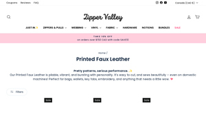 Zipper Valley - Printed Faux Leather