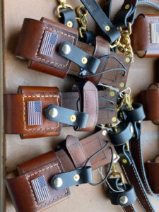 custom leather radio harness Material