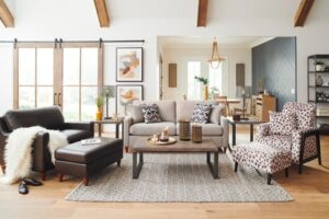 mixing leather and fabric furniture Material