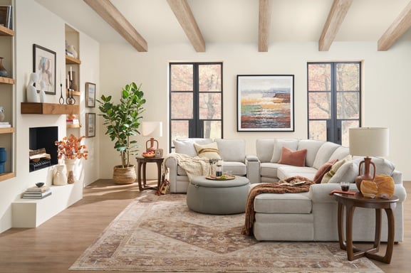 mixing leather and fabric furniture