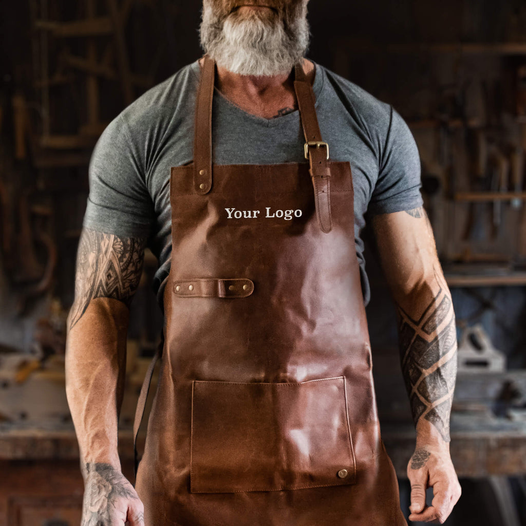 custom leather apron