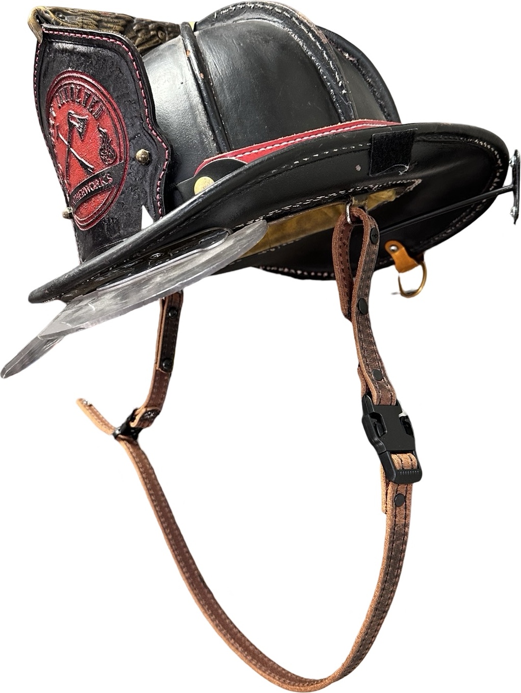 firefighter leather chin strap