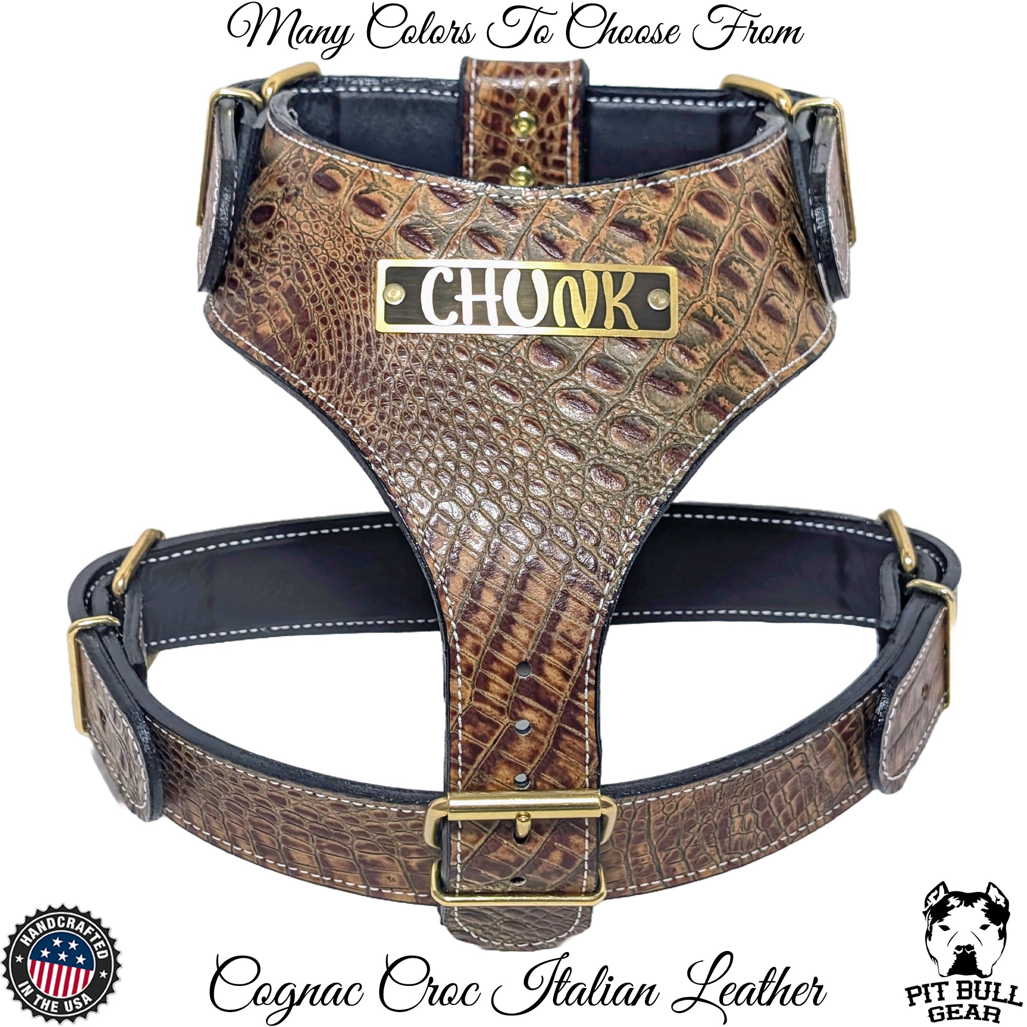 custom made leather dog harness