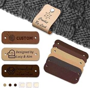 custom leather tags for crochet Material